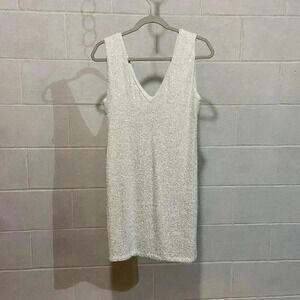 Generation Love Women's‎ Diane Sequin Dress MEDIUM White Mini Sleeveless Bodycon